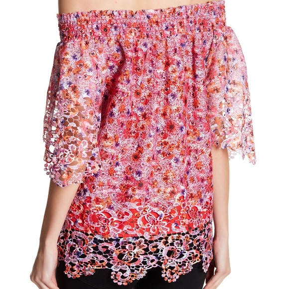T Tahari Cecila Floral Lace Off-the-Shoulder M NWT - Picture 2 of 2
